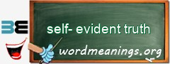 WordMeaning blackboard for self-evident truth